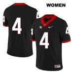 Women's Georgia Bulldogs NCAA #4 Nolan Smith Nike Stitched Black Legend Authentic No Name College Football Jersey CCB6654MC